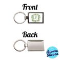thumbnail image 4 of Letter R Initial Monogram Frame Leaf Metal Rectangle Keychain, 4 of 7