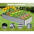 thumbnail image 3 of 8x4x1.5 ft Galvanized Raised Garden Bed, Outdoor Planter Garden Boxes Large Metal Planter Box for Gardening Vegetables Fruits Flowers, Silver, 3 of 8