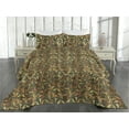 thumbnail image 2 of Ambesonne Autumn Themed Quilted Bedspread Set 3 Pcs, Fall Leaves Pattern, King, Apple Green Pale Coffee, 2 of 4