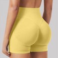 thumbnail image 4 of KPOPLK Women's Biker Shorts 4" - Yoga Shorts No Front Seam High Waisted Womens Workout Gym Booty Scrunch Butt Shorts,Yellow,Size S, 4 of 5