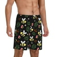 thumbnail image 2 of Naloa Bees Men's Short Pajama Pants, Lounge Comfort Shorts with Elasticized Waistband and Side Pockets - Medium, 2 of 9