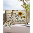thumbnail image 6 of Outdoor Throw Pillow Cover Vinatge Farmhouse Yellow Sunflowers with Bee Waterproof Cushion Covers 2 Pack Retro Newspaper Pillow Cases Home Decoration for Patio Garden Couch Sofa, 6 of 6