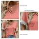 thumbnail image 5 of Blusa de verano para mujer con escote en V, manga corta y ribete de encaje, diseño entrecruzado, rosa XXL, 5 of 6