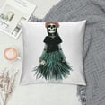 thumbnail image 2 of Autua Skull Hula Girl Decorative Throw Pillow Cover for Home Couch Living Room Bed Sofa, High-Quality Short Plush Material, Invisible Zipper Design, 1PC 24x24in, 2 of 5