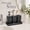 Black, variant on Ashford 4-Piece Ceramic Bathroom Accessory Set with Lotion Dispenser, Toothbrush Holder, Tumbler & Tray, Blue