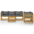 thumbnail image 3 of vidaXL 6 Piece Garden Lounge Set with Cushion Solid Acacia Wood, 3 of 12