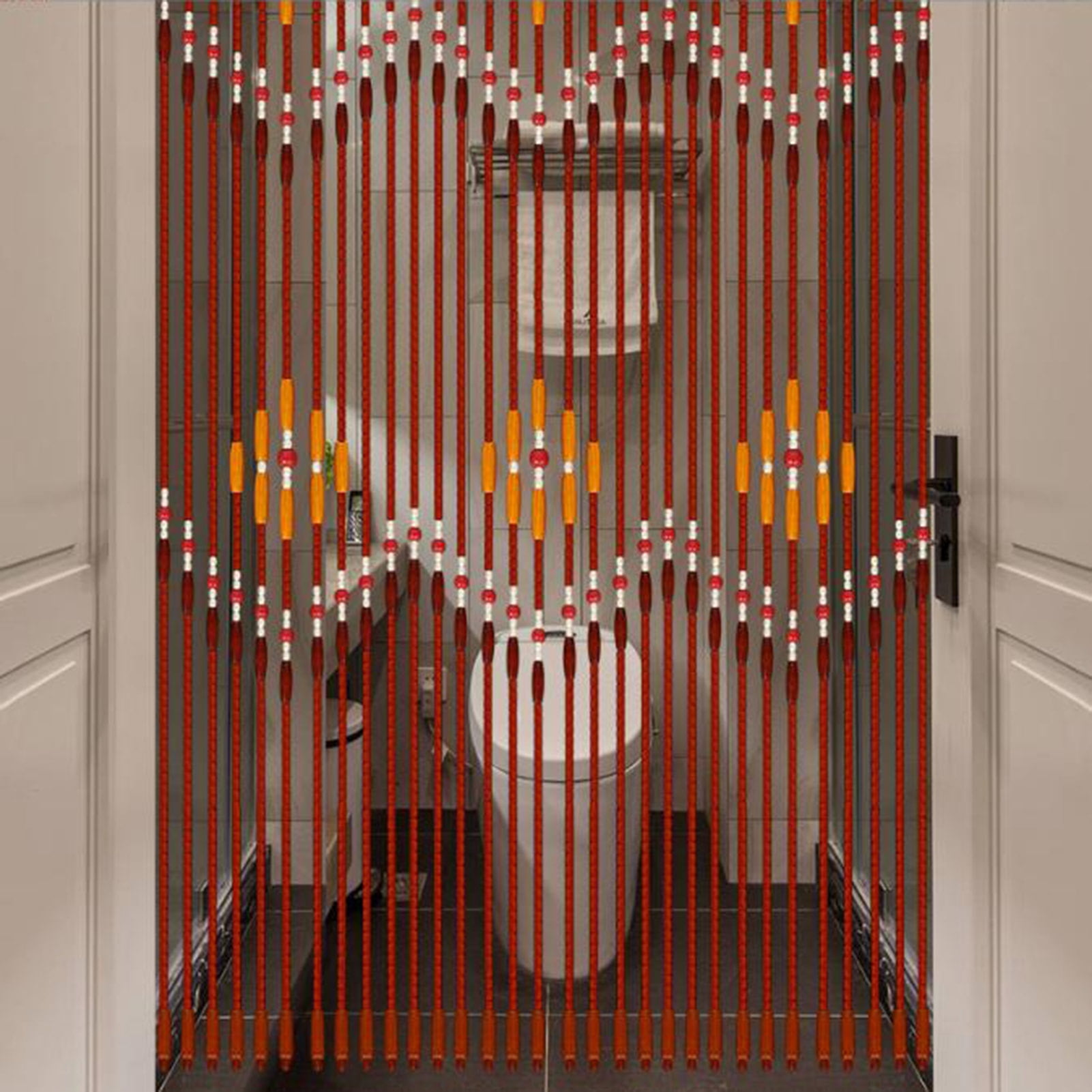 Natural Bamboo Wood Bead Curtains,90*220cm Hanging Fly Curtain Screen Panel,Retro Decor Divider Curtains,Beaded Curtain Panels for Room Hallway Entrance