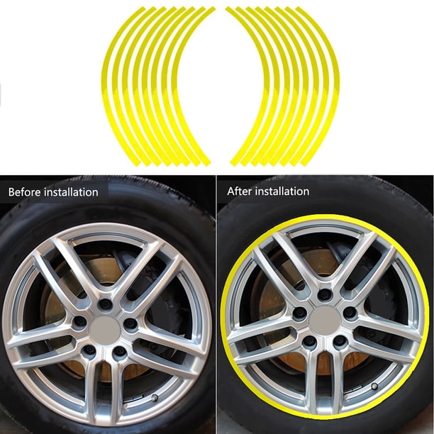 Cinta reflectante para ruedas, universal, para coche, motocicleta, tira adhesiva para llantas, fiable y duradera