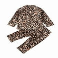 thumbnail image 4 of Boys Girls Pajamas Set Leopard Print Long/Short Sleeve Tops Trousers, 4 of 6