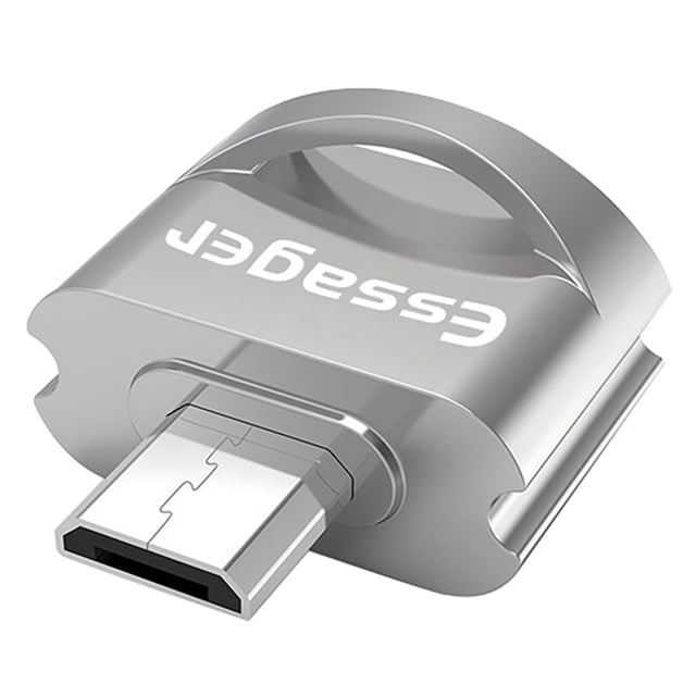 Essager Adaptador OTG para teléfono USB 3.0 Convertidor micro macho a USB hembra para ratón con teclado en U, plateado