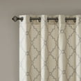 thumbnail image 4 of Fretwork Print Blackout Window Curtain, Grommet Top Window Curtain Panel for Living Room Bedroom, Scroll Geometric Fretwork Print Design Window Curtain Panel in Grommet Top, Beige+Grey, 4 of 9