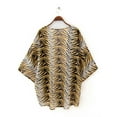 thumbnail image 6 of Women Floral Print Chiffon Kimono Cardigan Short Sleeve Loose Beach Wear Cover Up Blouse Top, 6 of 8