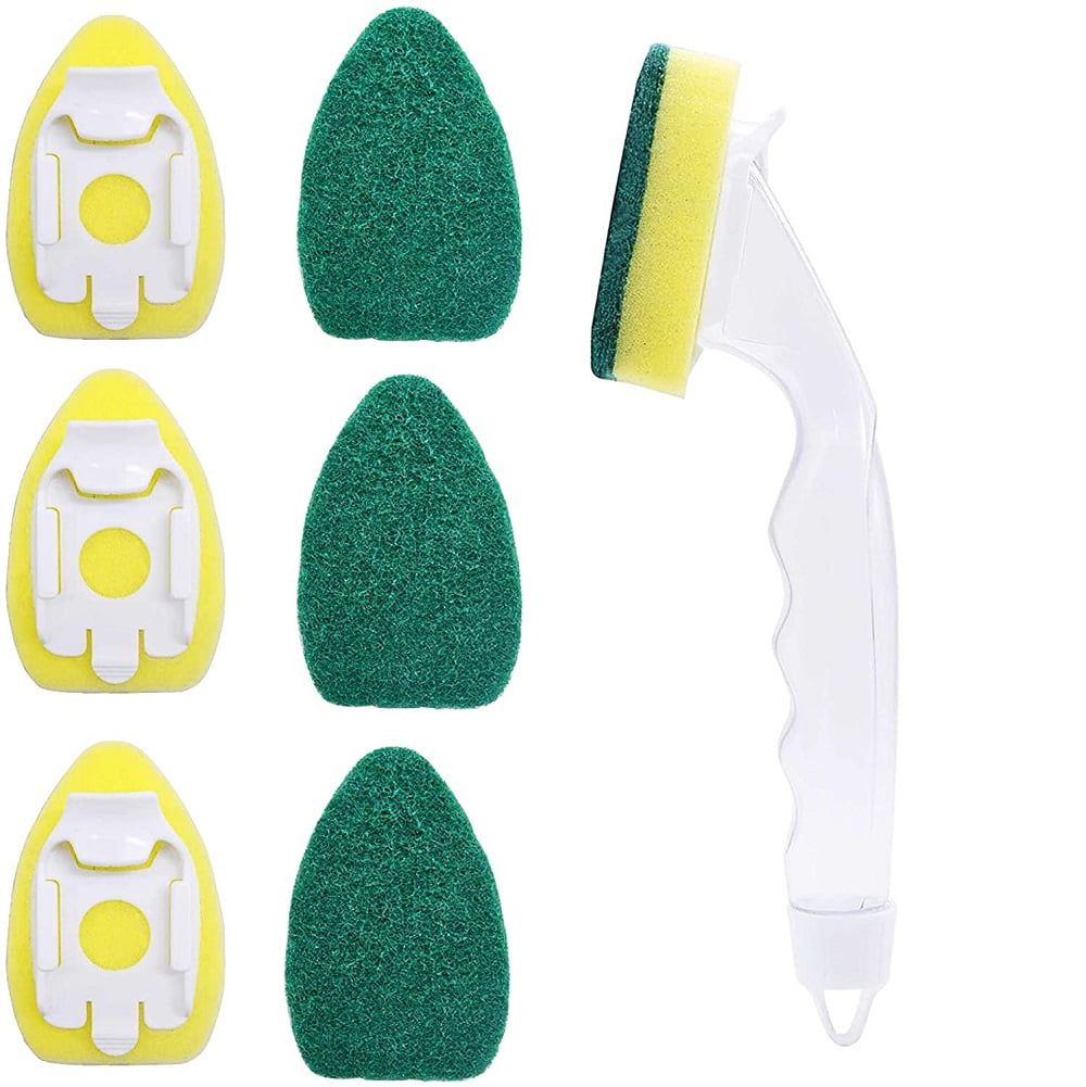 Dish Sponges Wand, Kitchen Dishes Scrubber Sponge with 6 Refill