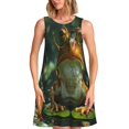thumbnail image 1 of Fotbe Intellectual Frog Pond Vestido de Verano sin Mangas para Mujer – Vestido Midi Línea A, Estilo Camiseta Floral, Vestido Playero Casual y Fluido, 1 of 7