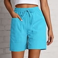 thumbnail image 2 of JIAYUE Women's Shorts Casual Drawstring With Large Pockets Lightweight Comfort Stretch Solid Color Elastic High Waist For Summer Everyday Wear Breathable Female Bottoms, 2 of 4