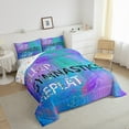 thumbnail image 3 of Castle Fairy Eat Sleep Gymnastics Bedding Comforter Set 2pcs for Female Men Women,Sport Dance Theme Twin Comforter Sets Microfiber,Abstract Gradient Graffiti Splash Breathable Bedding Set, 3 of 8