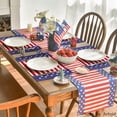 thumbnail image 3 of Watercolor Stripes and Stars 4th of July Placemats Set of 4, 12 x 18 Inch Patriotic Memorial Day Seasonal Holiday Table Mats for Dining Table Decoration, 3 of 6