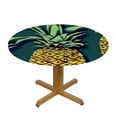 thumbnail image 3 of JEUXUS  Retro Pineapple Round Table cover with Elastic Edge Design Table Cover Waterproof Table Cloth for Christmas, 3 of 7
