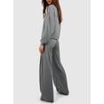 thumbnail image 6 of Biezeib Women's Summer Casual Outfits Stripe Print Short Sleeve Tops with Elastic Waist Pants Loungewear Set, 6 of 6