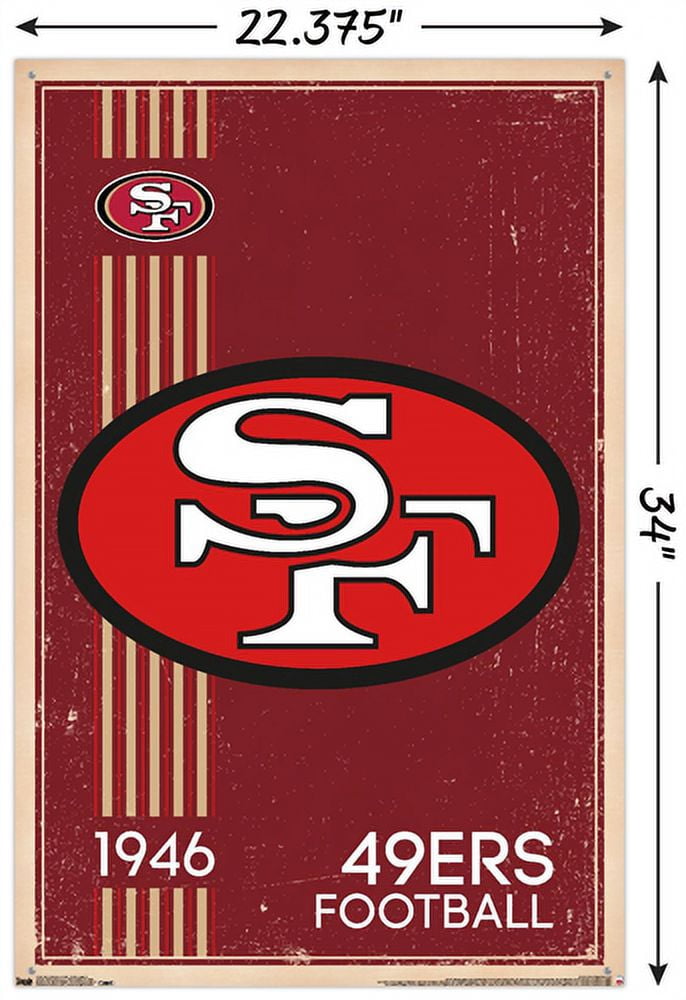 NFL San Francisco 49ers - Retro Logo 14 Wall Poster with Push Pins, 22.375" x 34"