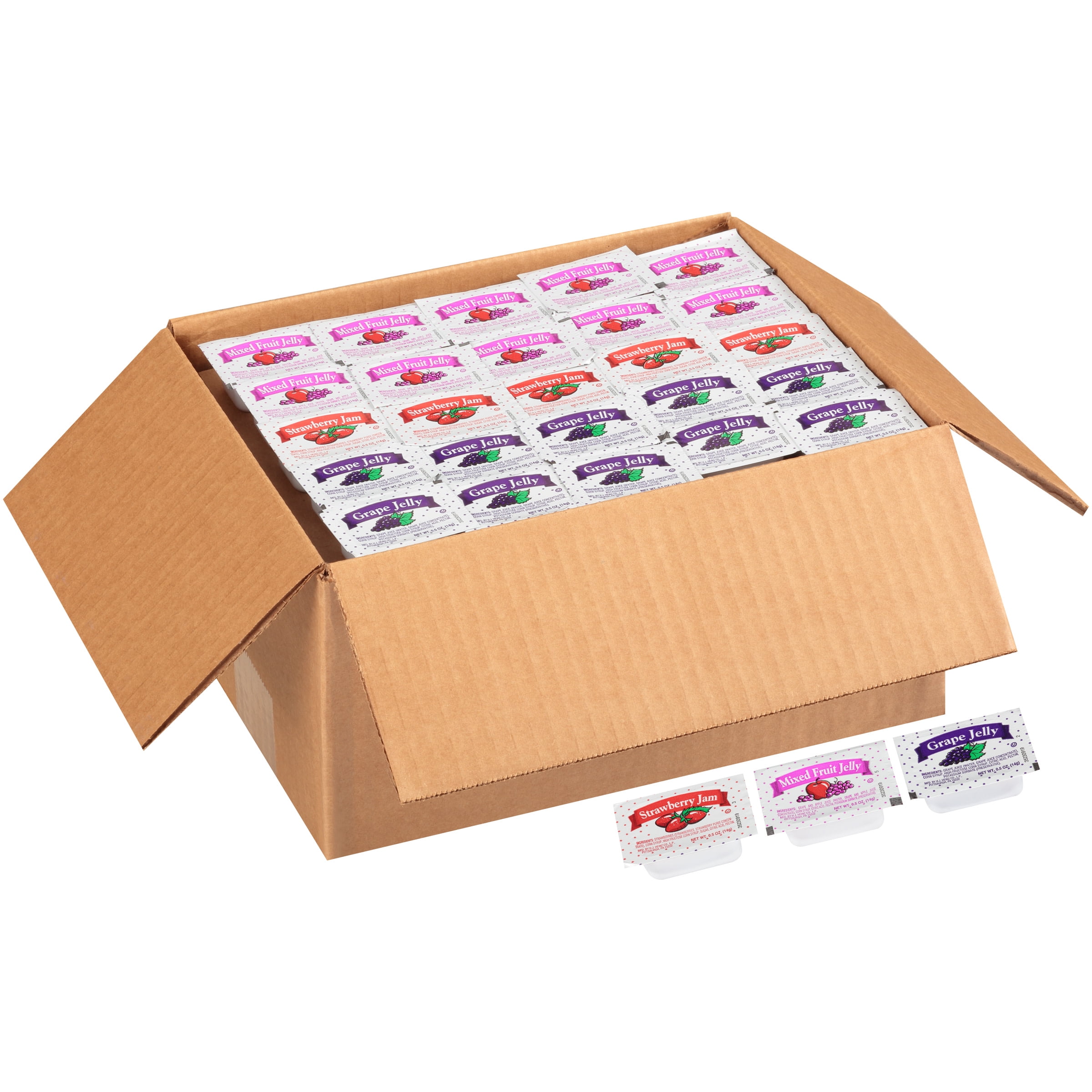 PPI Single Serve Assortment 5 Jelly & Jam, 0.5 oz. Cups (Pack of 200