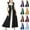 Black, variant on Samickarr Gothic Skirt for Women Halter Off-The-Shoulder Puffed Sleeves Skirt Ankle-Length Solid Color Tissue Skirt