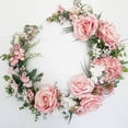 thumbnail image 5 of Guirnalda de metal de bricolaje para colgar en la puerta de ratán, corona de flores artificiales de color rosa y morado, decoración para bodas, fiestas de cumpleaños, suministros hechos a mano, 5 of 5