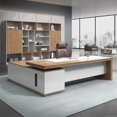 thumbnail image 4 of Standing Study Office Desk Storage Desktop Executive Gaming Office Desk Luxury Salon Scrivania Con Cassetti Office Furniture My Lux Decor Round, 4 of 12