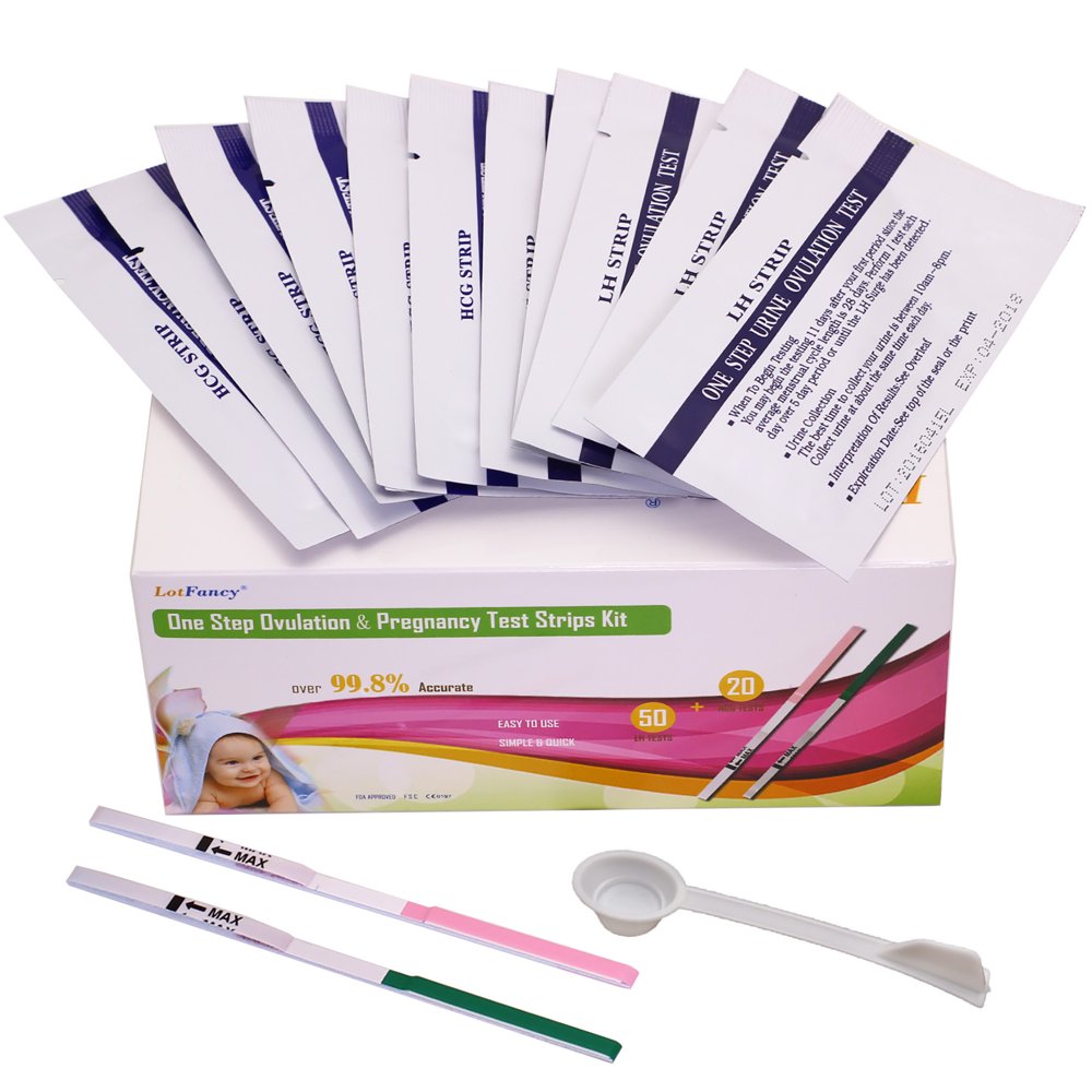 50 LH Ovulation Prediction Kit & 20 HCG Pregnancy Test Strips with