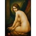 thumbnail image 2 of Léonard Sarluis 18x24 Black Ornate Framed Double Matted Museum Art Print Titled: Woman with a Pearl Necklace (1931), 2 of 5
