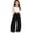 Black&&100, variant on CONROSES Girls Baggy Sweatpants Wide Leg Sweat Pants for Girls Trendy Solid Y2K Elastic Waist Drawstring Streetwear Jogger Pants With Pockets