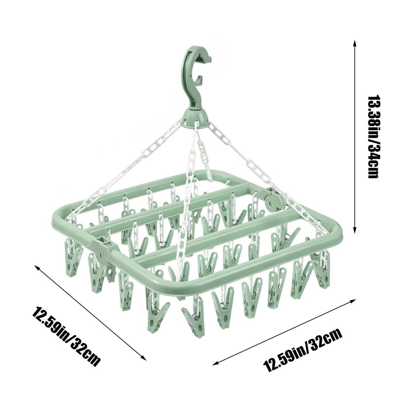 Yrmaups 3Pcs Closet Hanger Organizer With 32 Clips For Socks Underwear Pantyhose, Space Saving Storage Hanger For Closet Wardrobe Organization, Plastic Clothes Hanger For Bedroom And Laundry Room