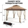 thumbnail image 4 of Luku Pop Up Gazebo Tent with Mosquito Netting, Water-Resistant Oxford Canopy, Double Air Roof, 3 Sizes, Roller Bag, Instant Setup Shelter for Parties, Weddings, Patio, Backyard, 4 of 8