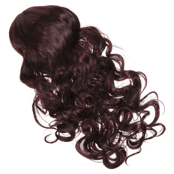 CIMAXIC Natural Style Dark Red Long Wavy Wig, Heat Resistant, Soft Texture for Daily Wear