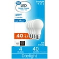 thumbnail image 3 of (2 pack) Great Value A19 LED 4.5W (40W Equivalent) Daylight E26 Medium Base Light Bulbs, Dimmable, 4 Pack, 3 of 14