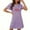 Purple, variant on Blmnix Nightshirts Women Nightgown Chemise Nightgowns Cotton Nightgowns Chemise Green Crew Neck Short Sleeve Button Down Nightgown,L