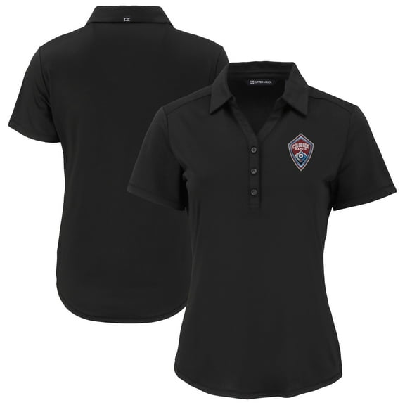 Women's Cutter & Buck  Black Colorado Rapids Forge Eco Stretch Recycled Polo