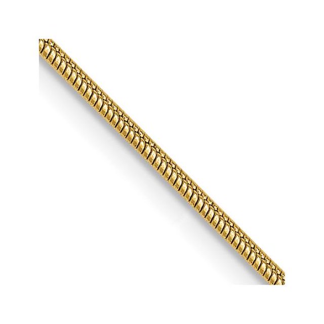 Quality Gold SNA100-22 Chaîne Serpent Ronde en Or Jaune 14K 1,1 mm 22 Po.