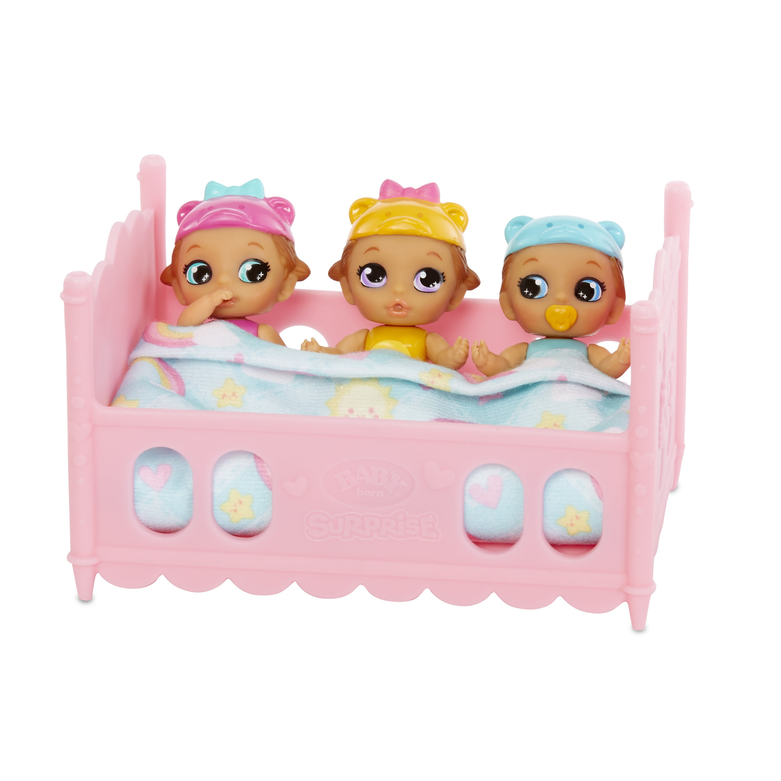 in stand houden Handvest tellen Baby Born Surprise Mini Babies – Unwrap Surprise Twins or Triplets  Collectible Baby Dolls with Soft Swaddle, Blanket, Crib Playset -  Walmart.com