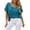 Blue, variant on Women's Summer Lace-Inset Top – Round Neck Short Sleeve Casual Blouse
