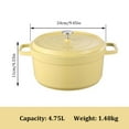 thumbnail image 2 of Non-Stick Enamel Dutch Oven Pot with Lid, Lightweight Ceramic Coated Stockpot for Soup, Stew, All Stovetops, 2 of 6