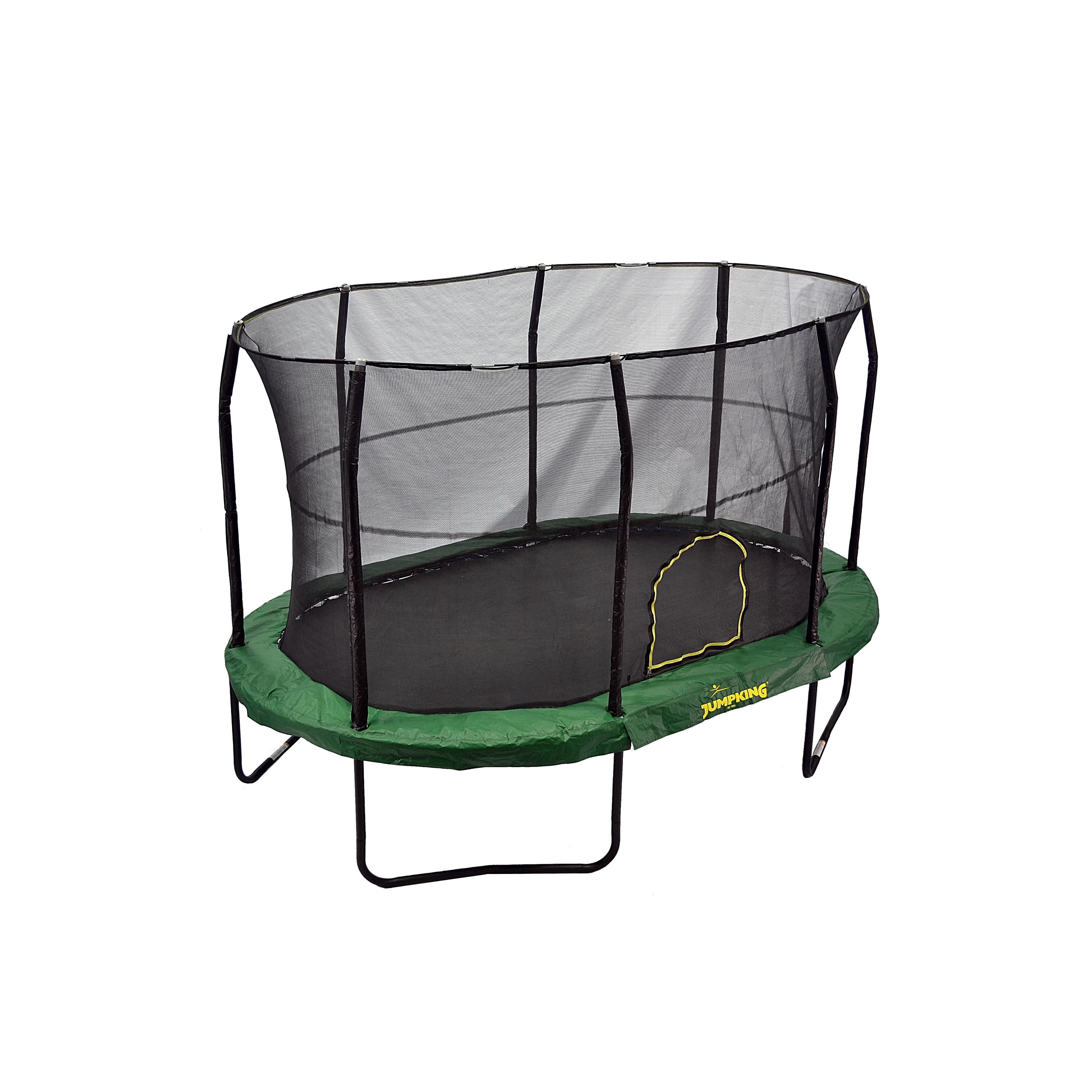 JumpKing Oval 9 x 14 Foot Trampoline, with Enclosure, Green Pattern