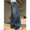 thumbnail image 6 of EnJoCho Girls Jeans Harem Denim Pants Loose Elastic Waist Curved Fit Trousers Soft Bottoms For Kids Spring Daily Outdoor Casual Streetwear Fashion Outfit, 6 of 9