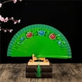 thumbnail image 6 of Tizuqe Flamenco Performances, Double Pattern Handheld Spanish Dancing Fan with Flower Artwork Silk Folding Fan, 6 of 13