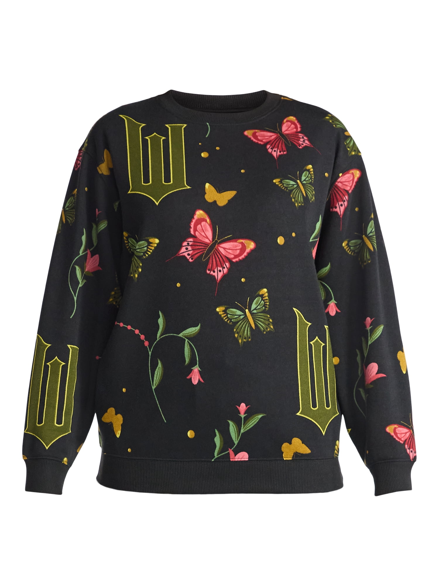 Wicked Women's Graphic Print Fleece Sweatshirt with Long Sleeves, Sizes XXS-XXL