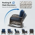 thumbnail image 5 of Rocking Chair - Outdoor Rocker Chair with Safe Rocking Design, Metal Frame All Weather Wicker and Premium Fabric Cushions, 5 of 8