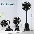 thumbnail image 6 of Clip on Fan Usb Mini Fan Battery Operated Desk Fan with Emergency Power Bank, Baby Stroller Fan Rechargeable Personal Fan Flexible Neck 3 Speeds Great for Beach Car Camping Dorm Bed Office-Deep Blue, 6 of 8