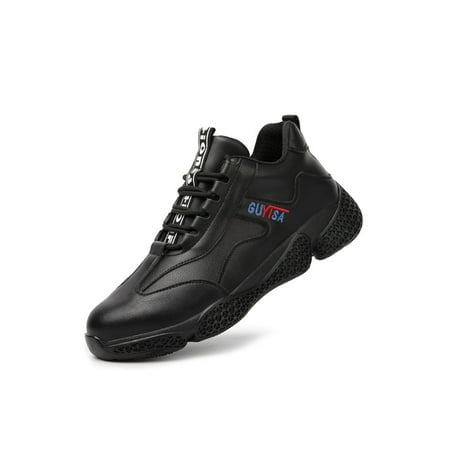

Rotosw Unisex Work Shoes Slip Resistant Protection Boot Lace Up Safety Shoe Durable Steel Toe Construction Puncture-proof Faux leather Upper Insulation 6KV 5.5