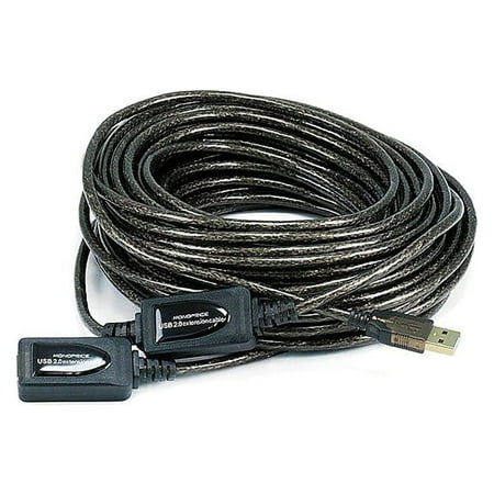 UPC: 0844660075332 | Monoprice 65  USB 2.0 A Male to A Female Active Extension/Repeater Cable Black 107533