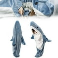 thumbnail image 2 of Couverture Requin, Pyjama en Flanelle à Capuche Portable 2023/, 2 of 9